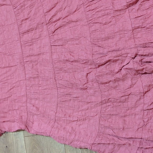 KNOX ROSE Flutter Short Sleeve Textured Tiered A-Line Dress w Pockets Coral XXL - Picture 5 of 8